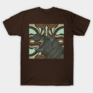 African Hippo Modern Abstract Background T-Shirt